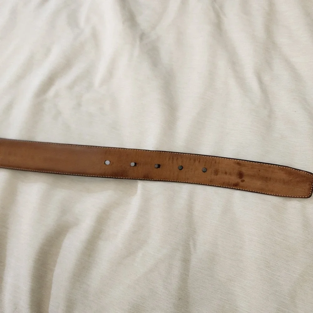 Mezlan Dress Belt Mens 34 Brown Good Braided Leather Made in Spain 4949 Western